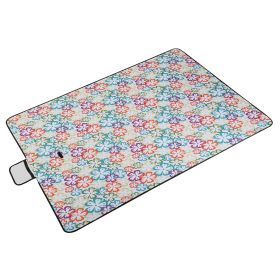 60" x 78" Waterproof Picnic Blanket Handy Mat with Strap Foldable Camping Rug for Camping Hiking Grass Travelling (Option: WPPicnicBlanket(GreenFloral))